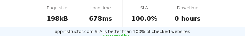 Uptime and updown monitoring for appinstructor.com