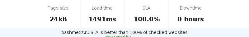 Uptime and updown monitoring for bashmetiz.ru