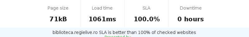 Uptime and updown monitoring for biblioteca.regielive.ro