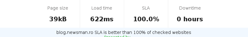 Uptime and updown monitoring for blog.newsman.ro