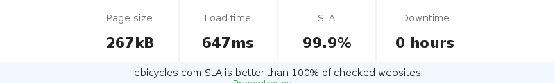 Uptime and updown monitoring for ebicycles.com