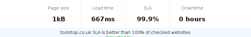 Uptime and updown monitoring for toolstop.co.uk