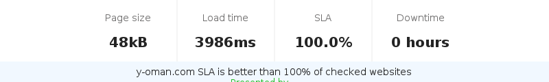 Uptime and updown monitoring for y-oman.com